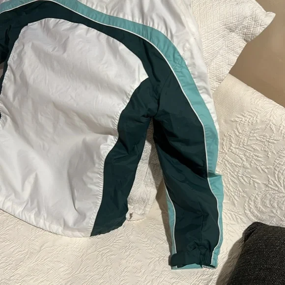 COLUMBIA SKI JACKET WOMEN'S MEDIUM W/ HOOD WHITE & GREEN - Picture 2 of 16